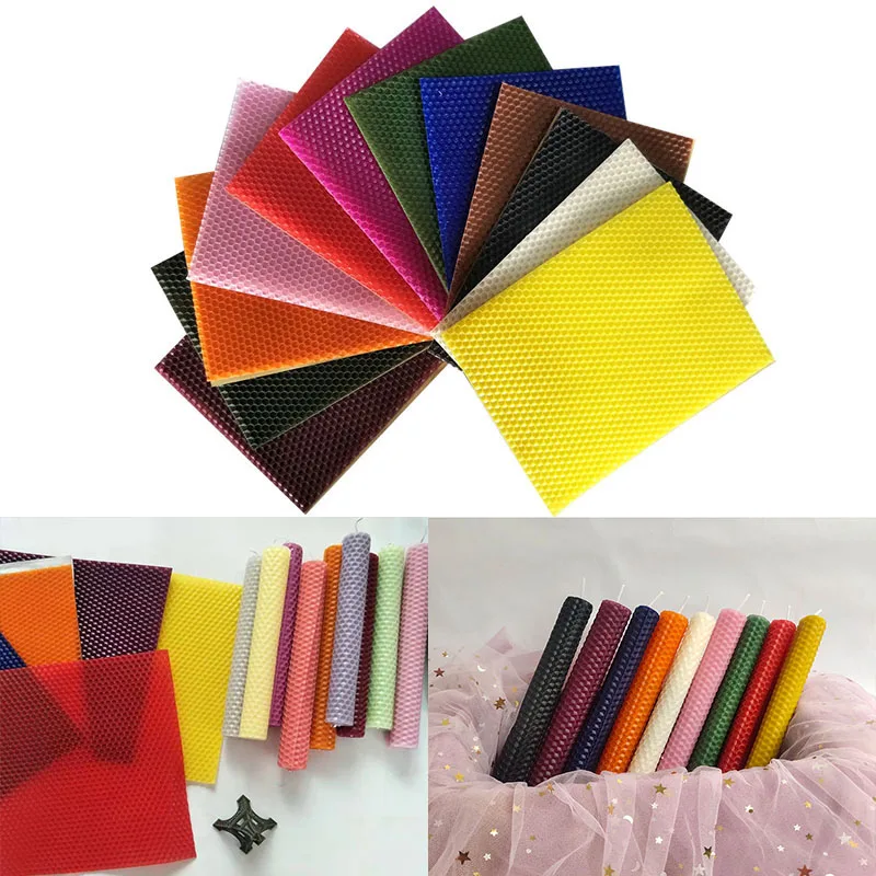 Beeswax Sheet Roll - 12개/세트 15*20CM 밀랍 시트 캔들 롤