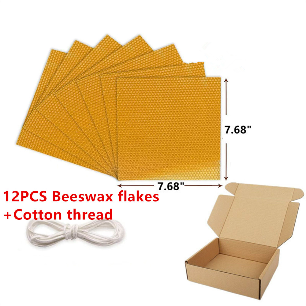 Beeswax Sheet Roll - 12개입 밀랍 얇은 시트 키트 DIY