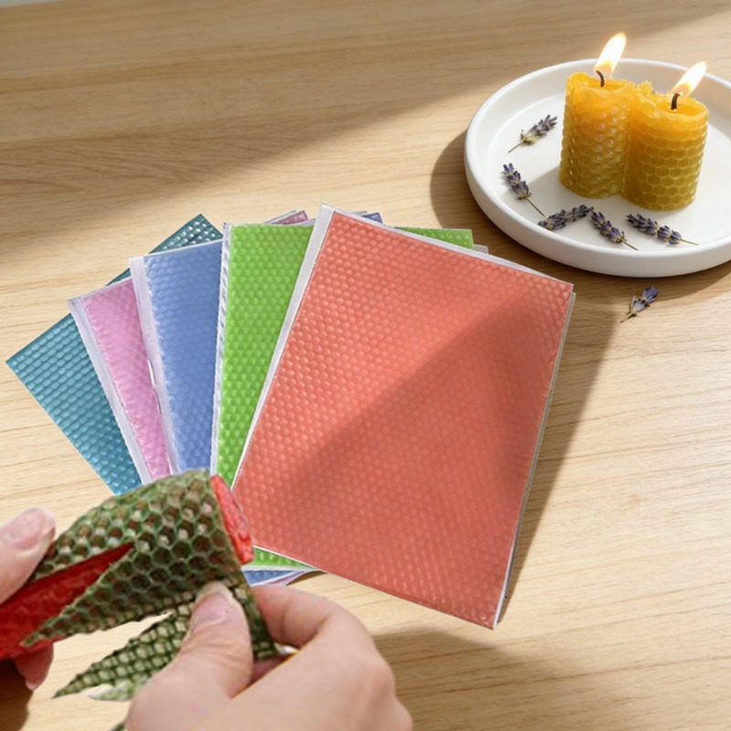 Beeswax Sheet Roll - 12개 15x20cm 마카롱 색상 밀랍 시트