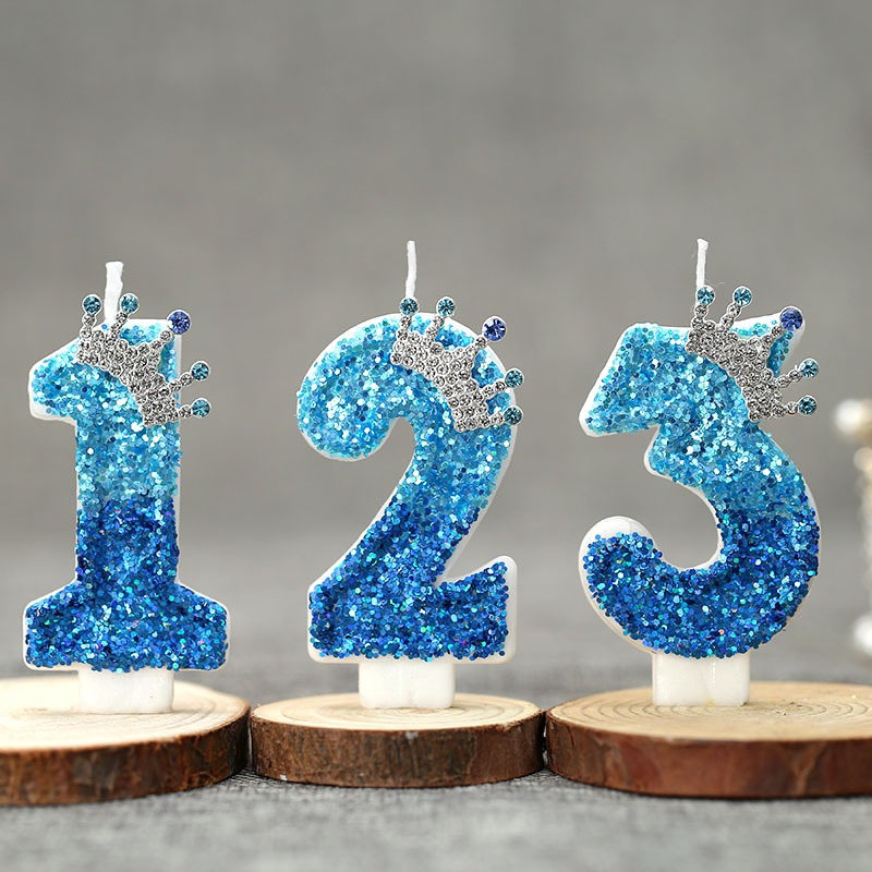 창의적인 공작새 블루 크라운 디지털 생일 양초 - 파티 - Candle For Supplies 리뷰 및 가격