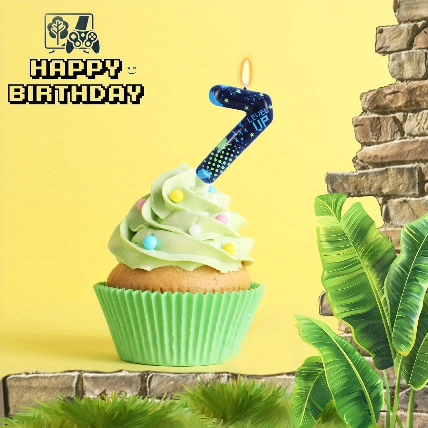 블루 게임보이 0-9 생일 양초, 비디오 게임 케이크  - Candle For Supplies 리뷰 및 가격