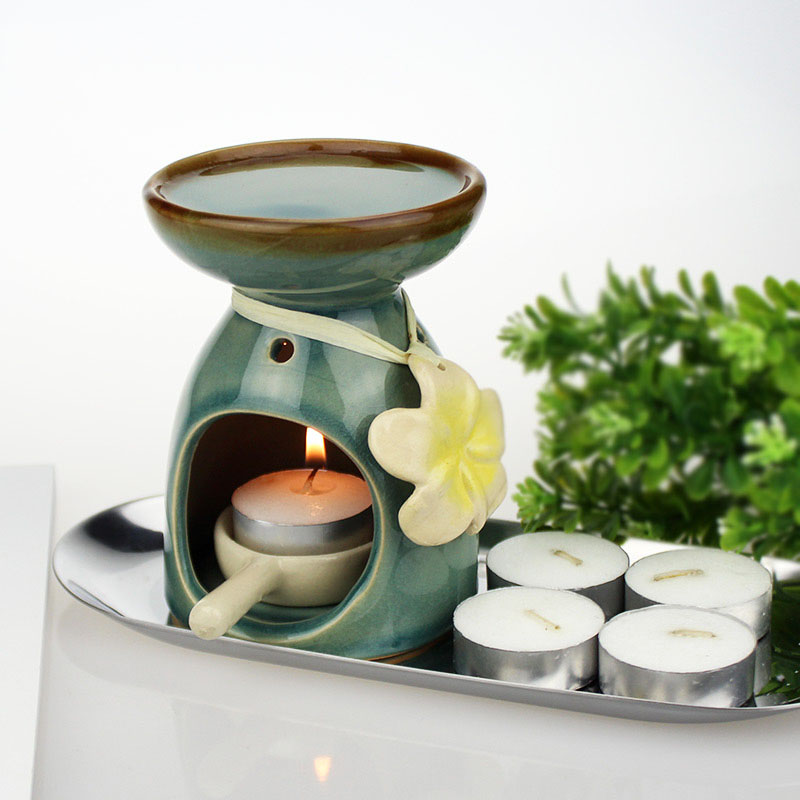 꽃 장식 세라믹 에센셜 오일 버너 아로마 버너 램프 스 - Candle Supplies Essential Oils 리뷰 및 가격