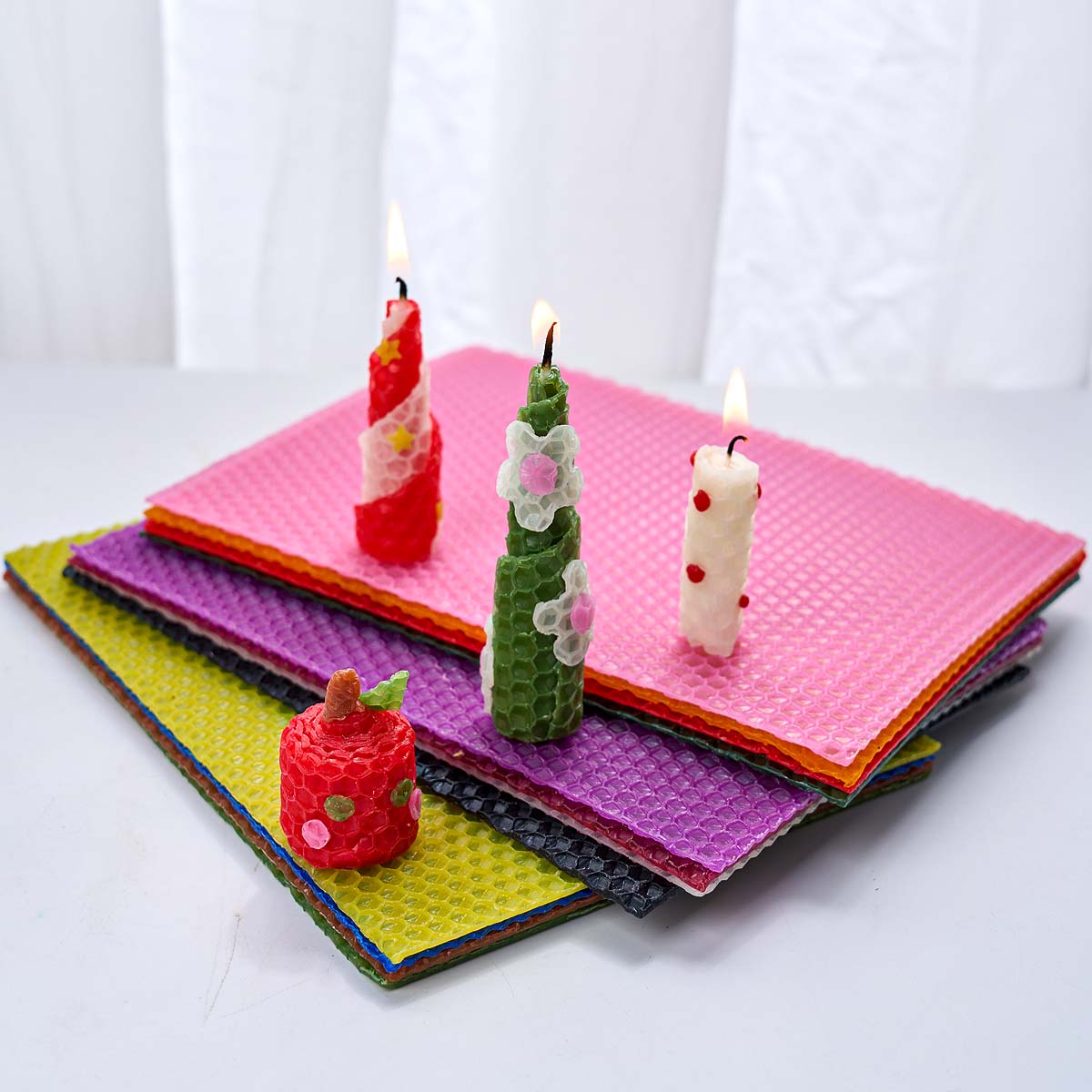 6개입 12색상 컬러 밀랍 시트 캔들 롤 만들기 공예  - Beeswax Sheet Roll 리뷰 및 가격
