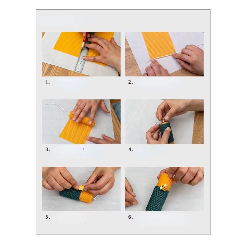 12개/세트 15*20CM 밀랍 시트 캔들 롤 수제 D - Beeswax Sheet Roll 리뷰 및 가격