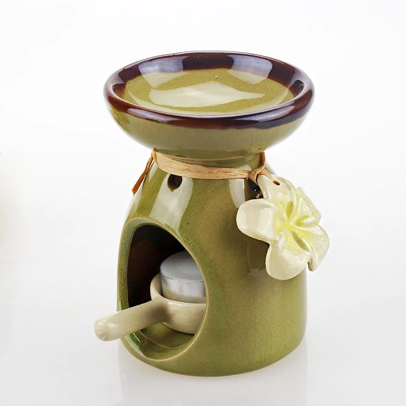꽃 장식 아로마 버너 램프가 있는 세라믹 에센셜 오일  - Candle Supplies Essential Oils 리뷰 및 가격