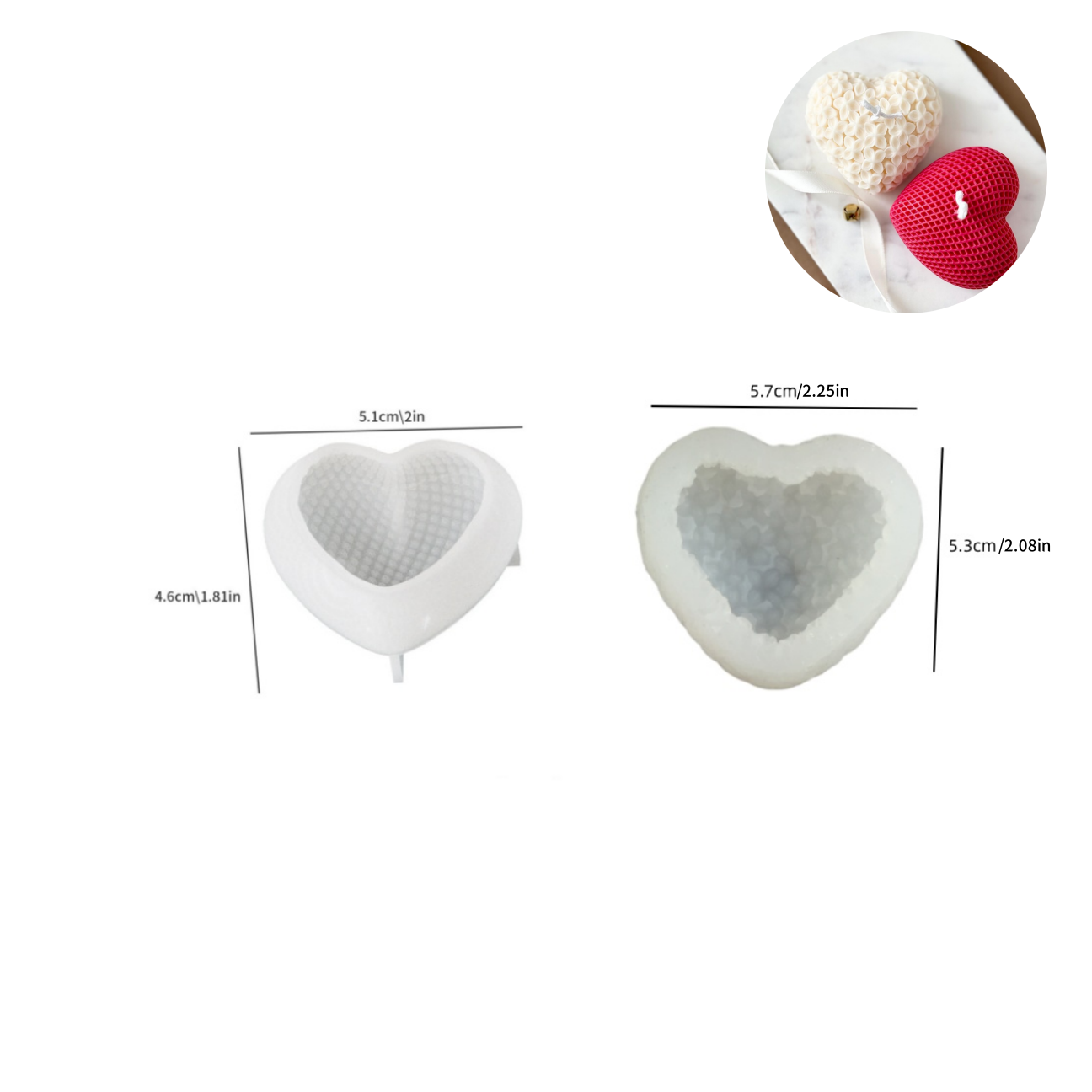 2PCS 사랑 양초 몰드 3D 꽃 사랑 디자인 DIY  - Candle Fragrance Supplies 리뷰 및 가격