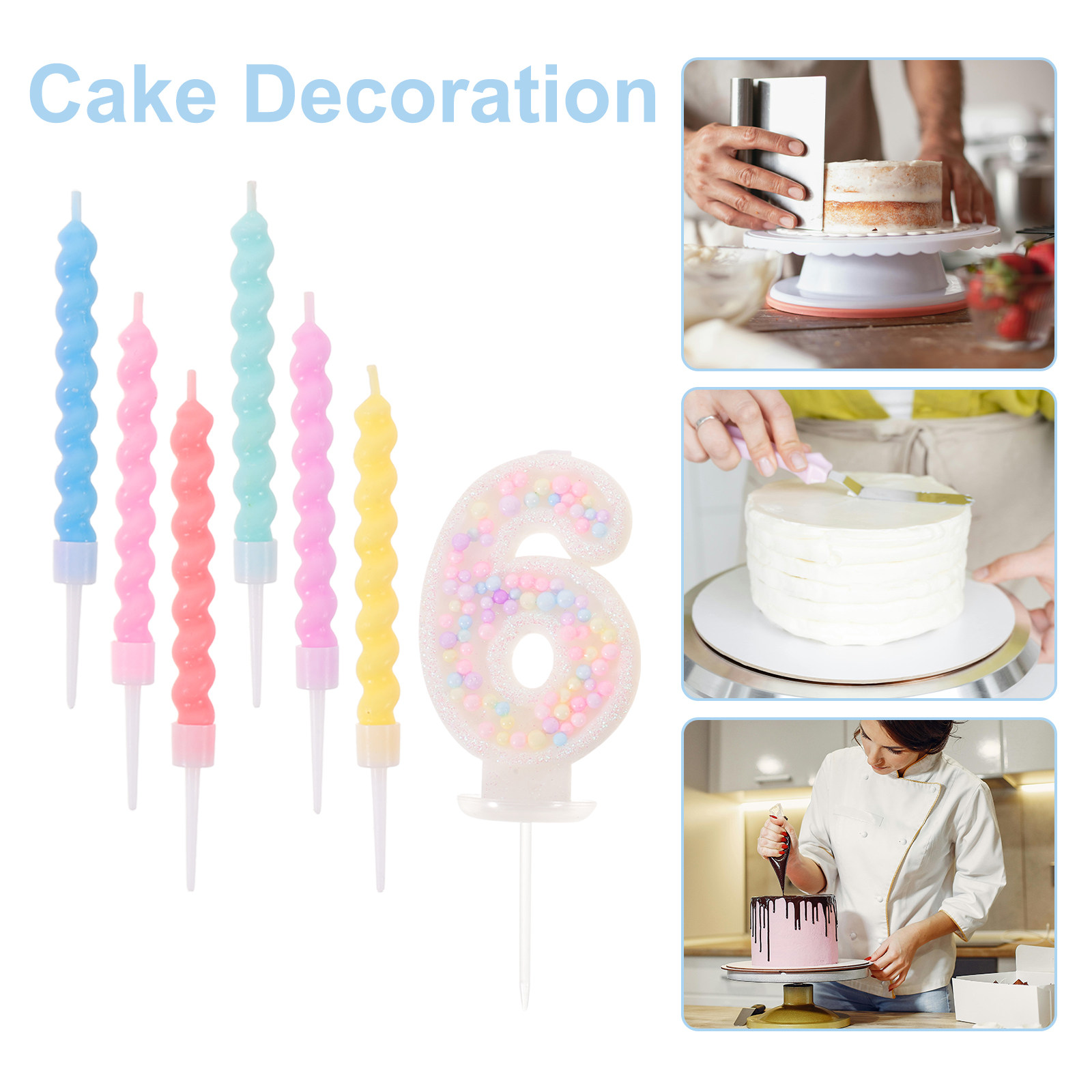 13개의 다채로운 스파이럴 생일 양초 마카롱 파스텔 숫 - Candle For Supplies 리뷰 및 가격